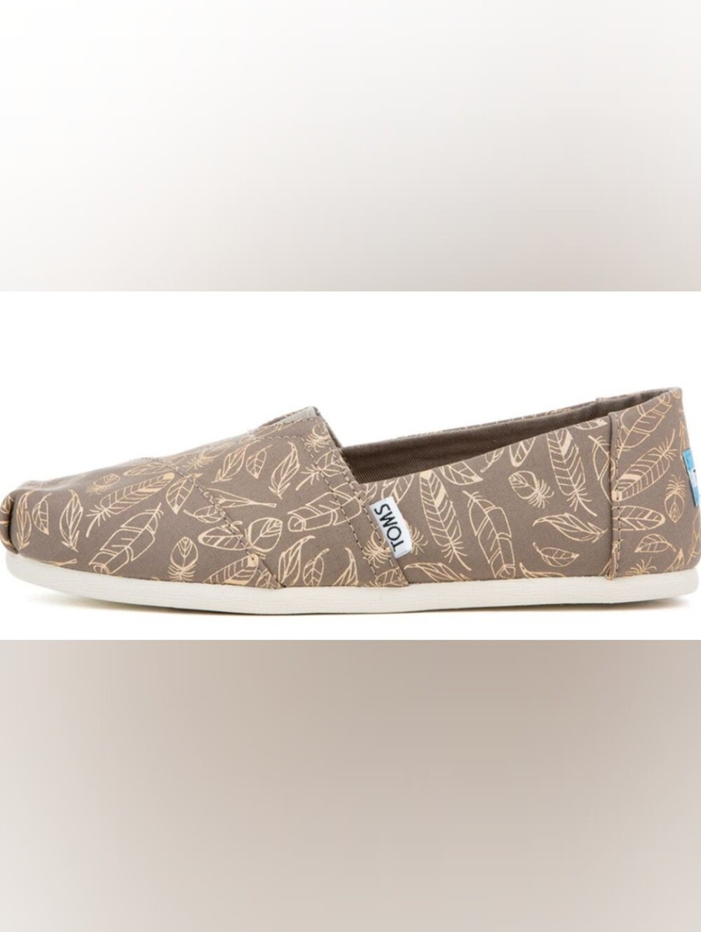Toms Womens Alpargata Desert Taupe Foil Feather Canva Size 8.5 MSRP $54.95